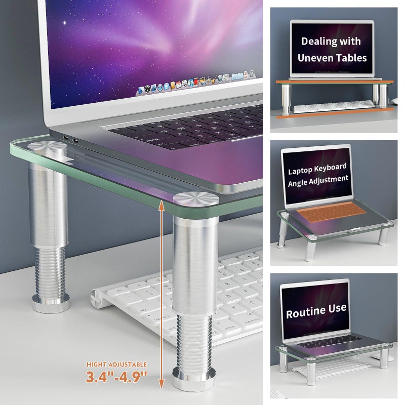 Hemudu 2 Pack Computer Monitor Riser with Height Adjustable Multi Media Desktop Stand for Flat Screen LCD LED TV, Laptop/Notebook/Xbox One - Image 2